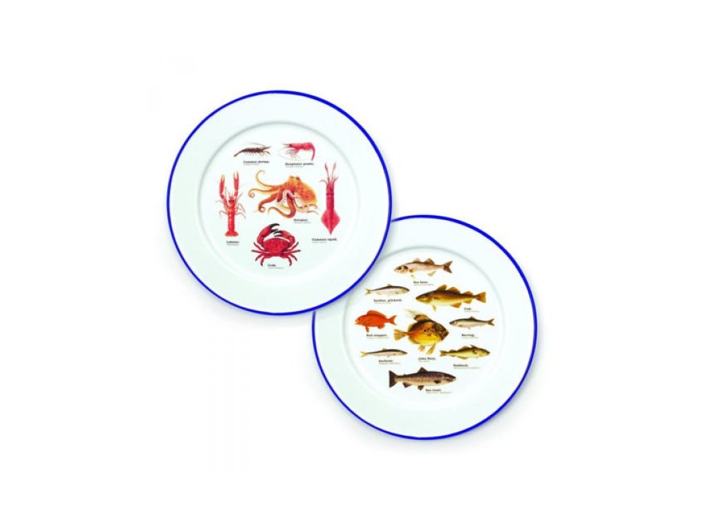 recenze Dva dárkové smaltované talíře - mořský svět jen za 432 Kč ✅