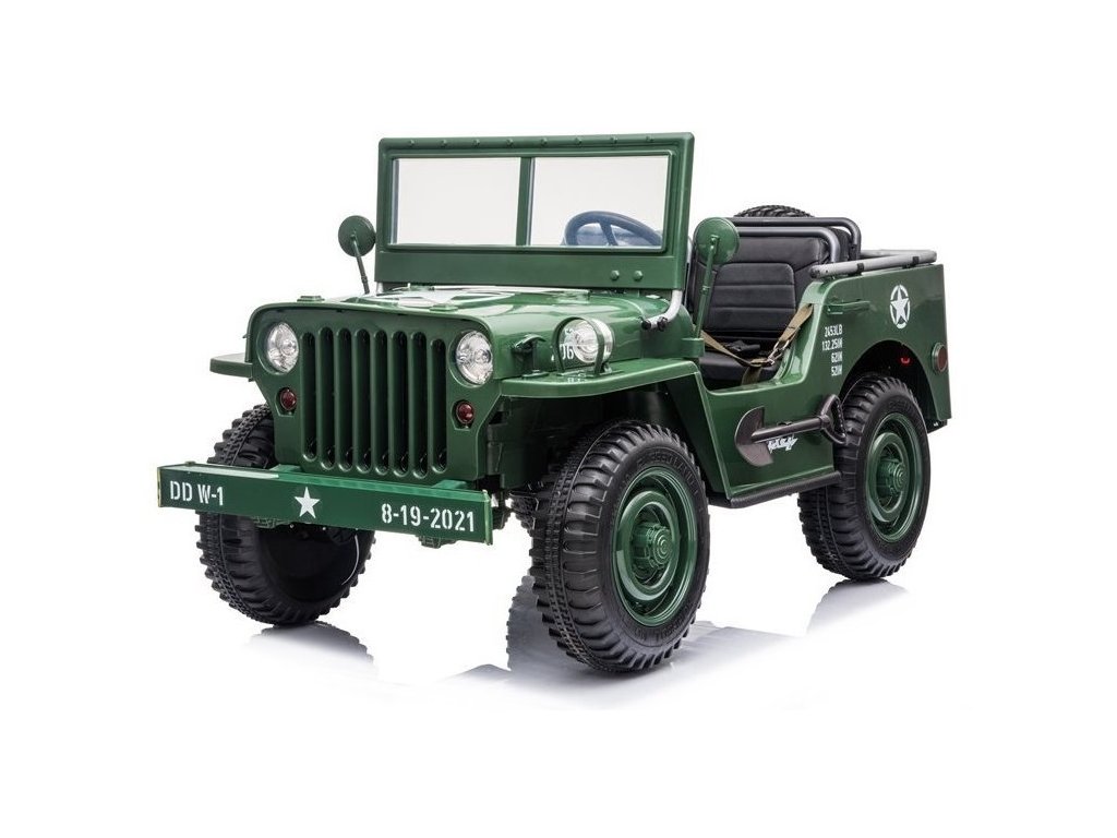recenze Dětský elektrický Jeep Willys 4x4 třímístný zelený - ElektrickéAutíčko.cz