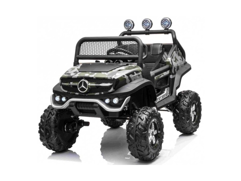 recenze Dětské elektrické autíčko Buggy Mercedes-Benz Unimog 4x4 lakované maskáčové - ElektrickéAutíčko.cz