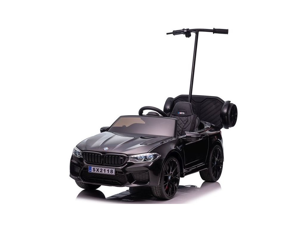 recenze Elektrické autíčko BMW M5 lakované černé s vodící tyčí - ElektrickéAutíčko.cz