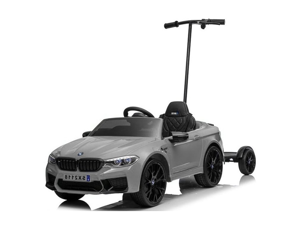 recenze Elektrické autíčko BMW M5 lakované stříbrné s vodící tyčí - ElektrickéAutíčko.cz