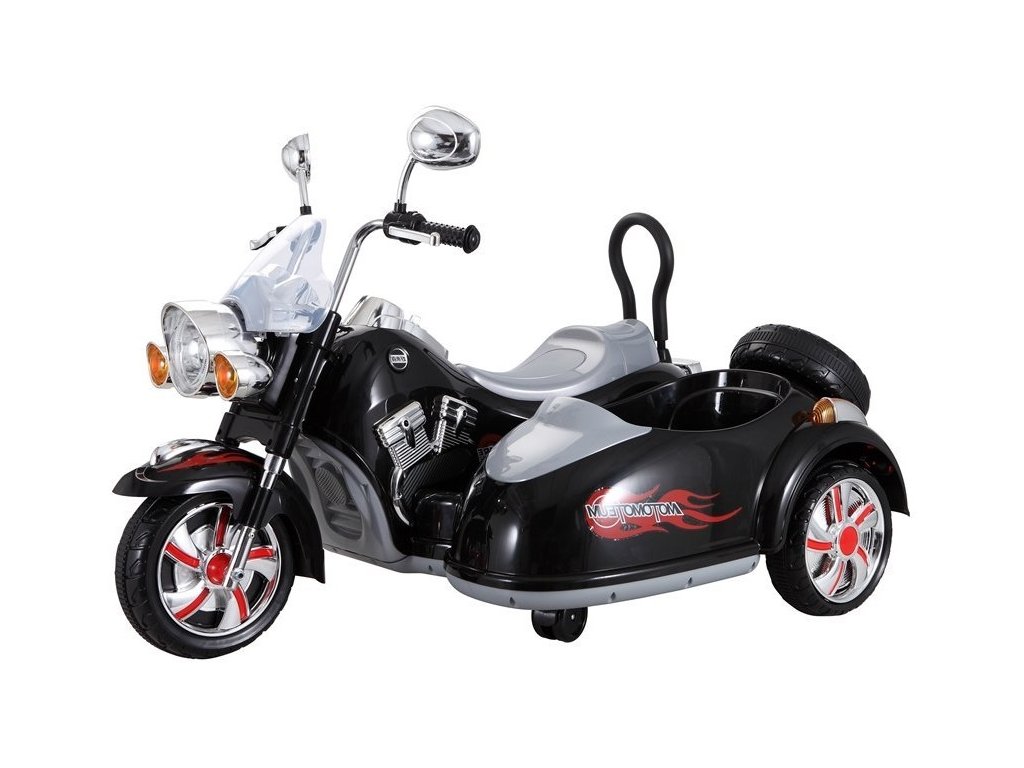 recenze Dětská elektrická motorka Chopper s postranním vozíkem černá - ElektrickéAutíčko.cz