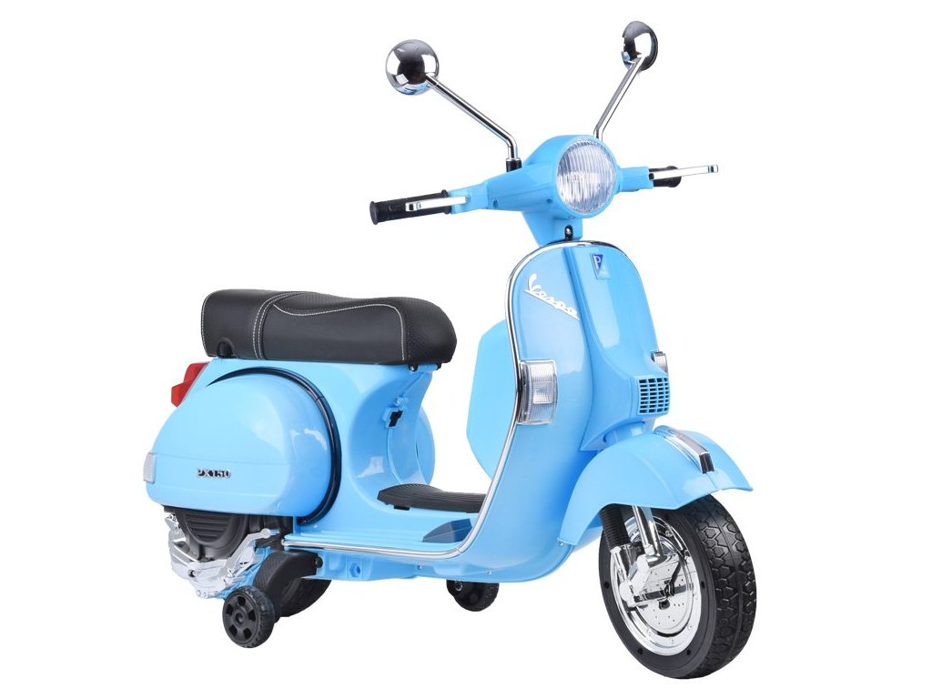 recenze Dětská Vespa elektrický skútr modrý - ElektrickéAutíčko.cz