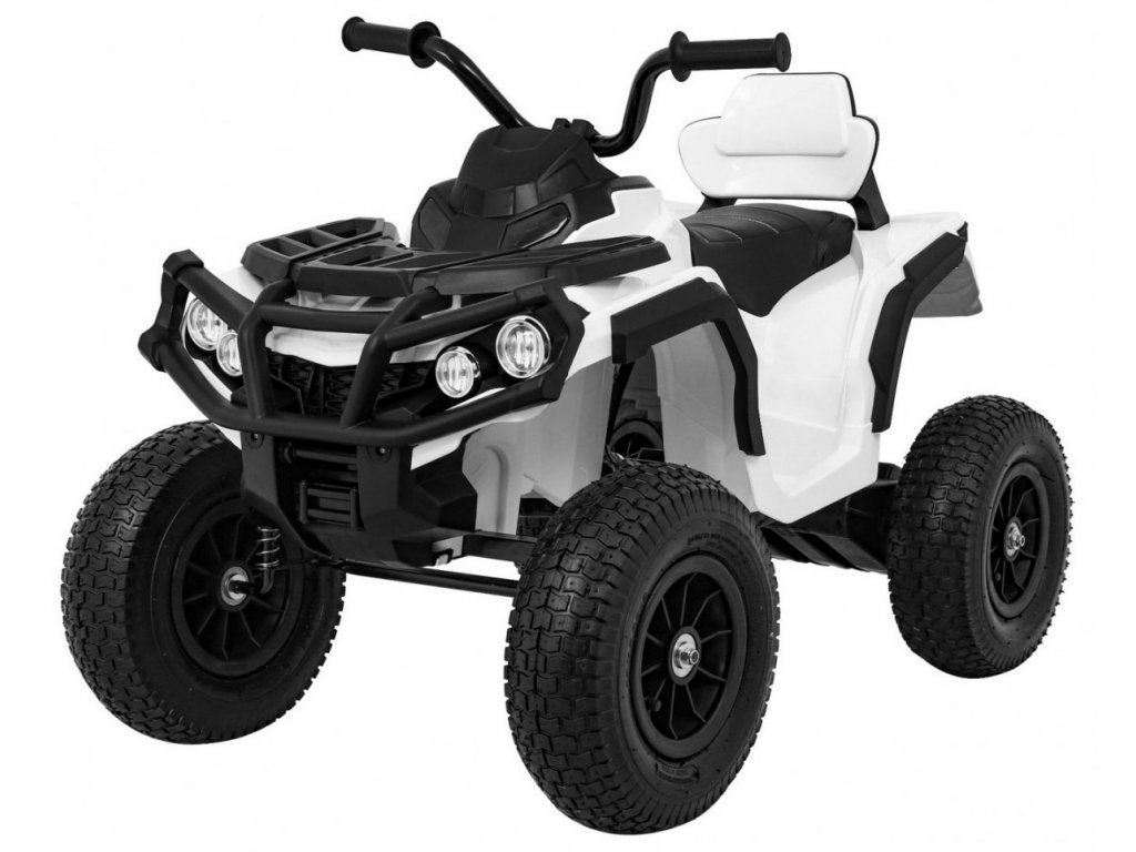 recenze Elektrická čtyřkolka ATV nafukovací kola bílá - ElektrickéAutíčko.cz