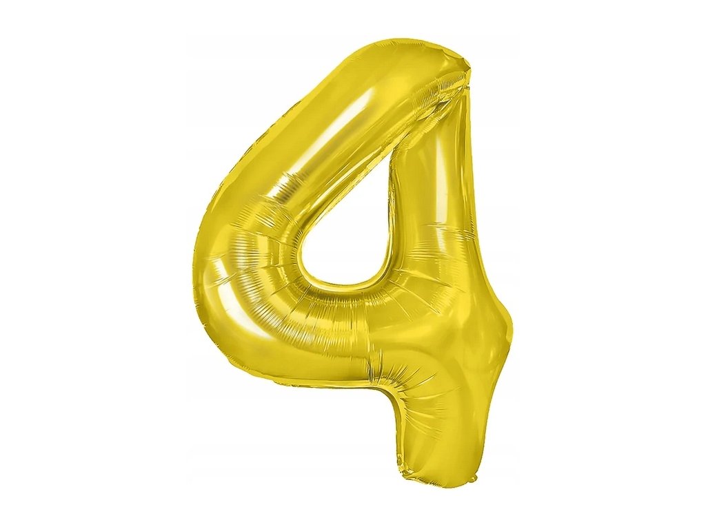 recenze Foliový balónek číslo 4 zlatý 40 cm - ElektrickéAutíčko.cz